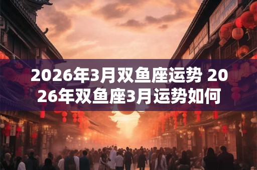 2026年3月双鱼座运势 2026年双鱼座3月运势如何 2026年3月双鱼座运势 2026年双鱼座3月运势如何
