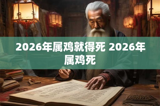 2026年属鸡就得死 2026年属鸡死
