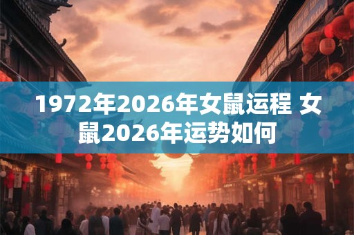 1972年2026年女鼠运程 女鼠2026年运势如何