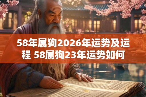58年属狗2026年运势及运程 58属狗23年运势如何 58年属狗2026年运势及运程 58属狗23年运势如何