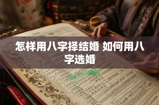 怎样用八字择结婚 如何用八字选婚