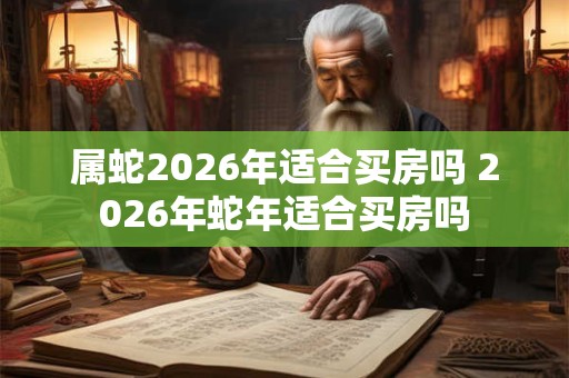 属蛇2026年适合买房吗 2026年蛇年适合买房吗