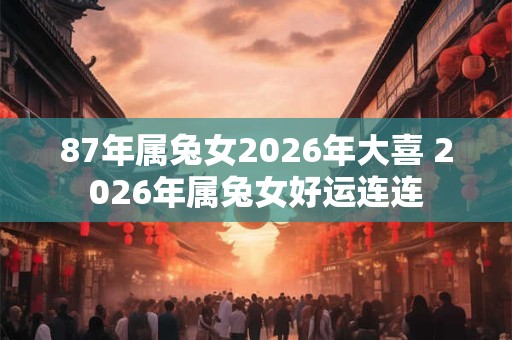 87年属兔女2026年大喜 2026年属兔女好运连连