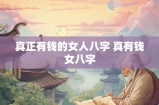 真正有钱的女人八字 真有钱女八字 真正有钱的女人八字 真有钱女八字