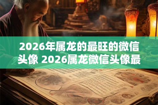 2026年属龙的最旺的微信头像 2026属龙微信头像最旺