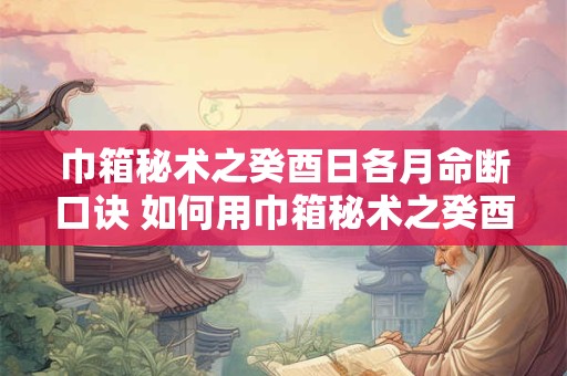 巾箱秘术之癸酉日各月命断口诀 如何用巾箱秘术之癸酉日各月命断口诀断命