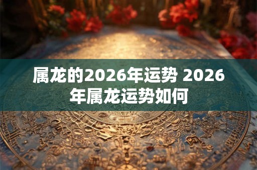 属龙的2026年运势 2026年属龙运势如何 属龙的2026年运势 2026年属龙运势如何