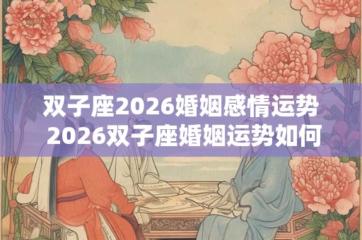 双子座2026婚姻感情运势 2026双子座婚姻运势如何