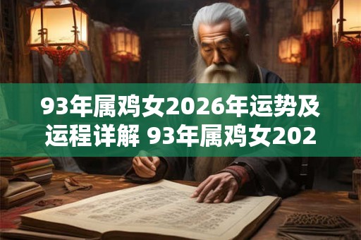 93年属鸡女2026年运势及运程详解 93年属鸡女2026年运势如何 93年属鸡女2026年运势及运程详解 93年属鸡女2026年运势如何