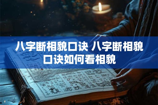 八字断相貌口诀 八字断相貌口诀如何看相貌 八字断相貌口诀 八字断相貌口诀如何看相貌