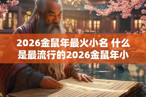 2026金鼠年最火小名 什么是最流行的2026金鼠年小名 2026金鼠年最火小名 什么是最流行的2026金鼠年小名
