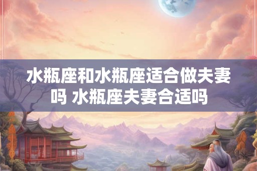 水瓶座和水瓶座适合做夫妻吗 水瓶座夫妻合适吗 水瓶座和水瓶座适合做夫妻吗 水瓶座夫妻合适吗