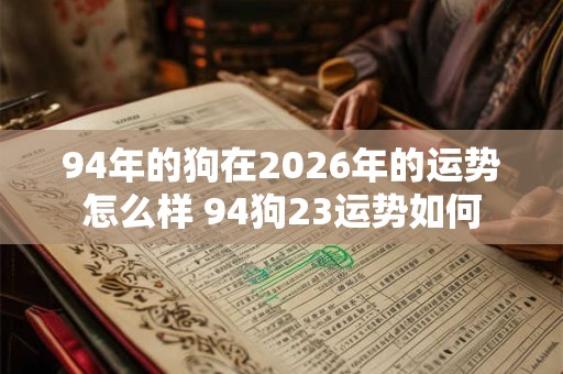 94年的狗在2026年的运势怎么样 94狗23运势如何