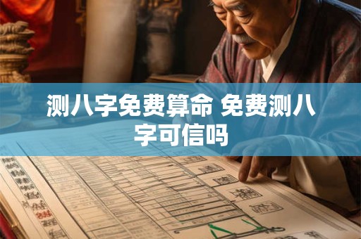 测八字免费算命 免费测八字可信吗
