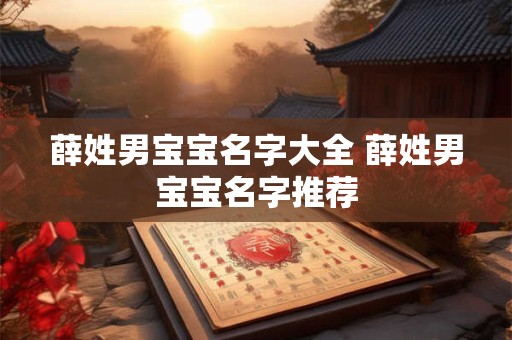 薛姓男宝宝名字大全 薛姓男宝宝名字推荐