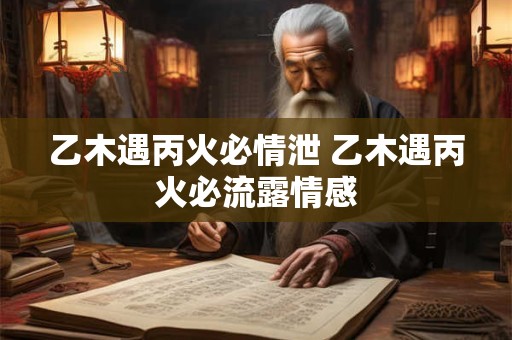 乙木遇丙火必情泄 乙木遇丙火必流露情感 乙木遇丙火必情泄 乙木遇丙火必流露情感