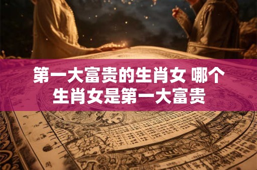 第一大富贵的生肖女 哪个生肖女是第一大富贵