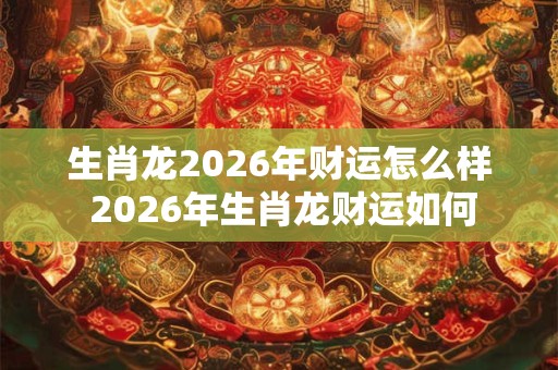 生肖龙2026年财运怎么样 2026年生肖龙财运如何 生肖龙2026年财运怎么样 2026年生肖龙财运如何