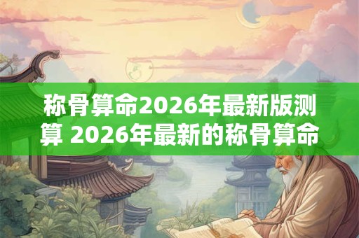 称骨算命2026年最新版测算 2026年最新的称骨算命如何测算
