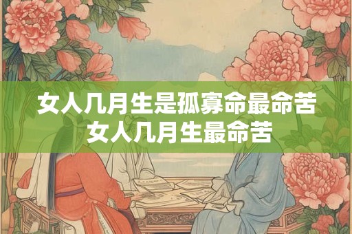 女人几月生是孤寡命最命苦 女人几月生最命苦 女人几月生是孤寡命最命苦 女人几月生最命苦