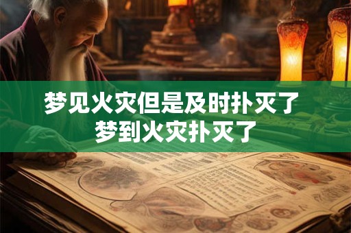 梦见火灾但是及时扑灭了 梦到火灾扑灭了