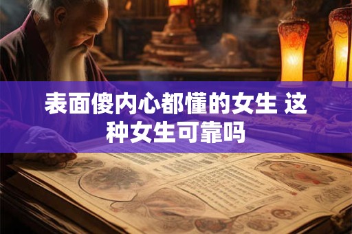 表面傻内心都懂的女生 这种女生可靠吗 表面傻内心都懂的女生 这种女生可靠吗