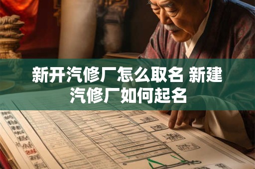 新开汽修厂怎么取名 新建汽修厂如何起名