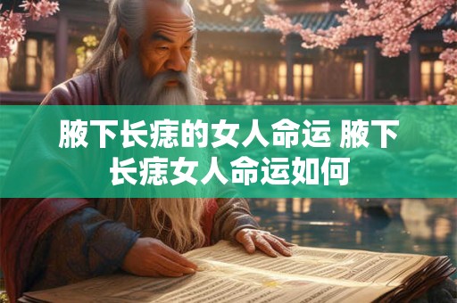 腋下长痣的女人命运 腋下长痣女人命运如何 腋下长痣的女人命运 腋下长痣女人命运如何