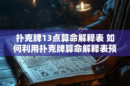 扑克牌13点算命解释表 如何利用扑克牌算命解释表预测未来 扑克牌13点算命解释表 如何利用扑克牌算命解释表预测未来