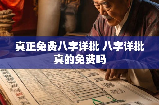 真正免费八字详批 八字详批真的免费吗