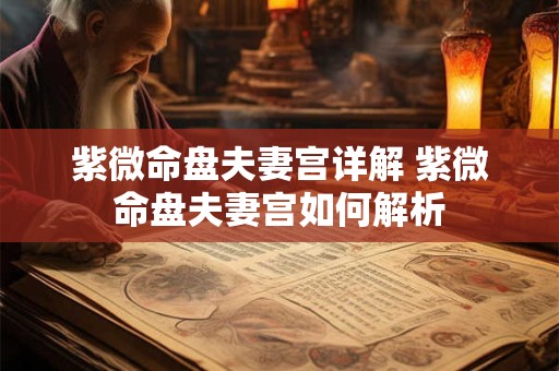 紫微命盘夫妻宫详解 紫微命盘夫妻宫如何解析 紫微命盘夫妻宫详解 紫微命盘夫妻宫如何解析
