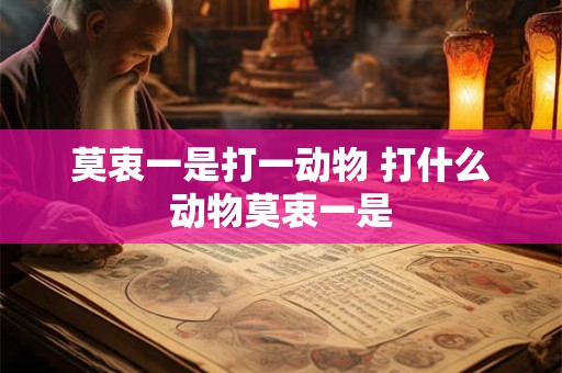 莫衷一是打一动物 打什么动物莫衷一是