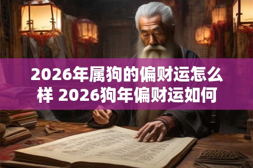 2026年属狗的偏财运怎么样 2026狗年偏财运如何 2026年属狗的偏财运怎么样 2026狗年偏财运如何