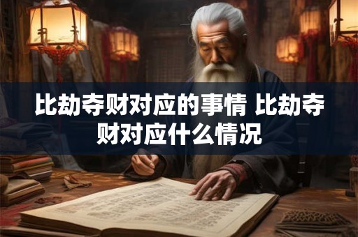 比劫夺财对应的事情 比劫夺财对应什么情况 比劫夺财对应的事情 比劫夺财对应什么情况