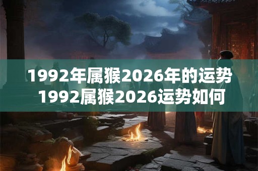 1992年属猴2026年的运势 1992属猴2026运势如何 1992年属猴2026年的运势 1992属猴2026运势如何