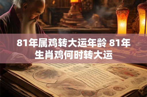 81年属鸡转大运年龄 81年生肖鸡何时转大运