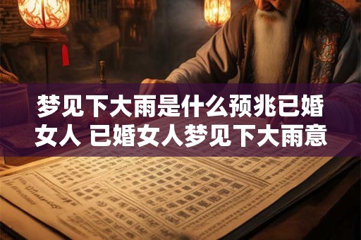 梦见下大雨是什么预兆已婚女人 已婚女人梦见下大雨意味着什么 梦见下大雨是什么预兆已婚女人 已婚女人梦见下大雨意味着什么