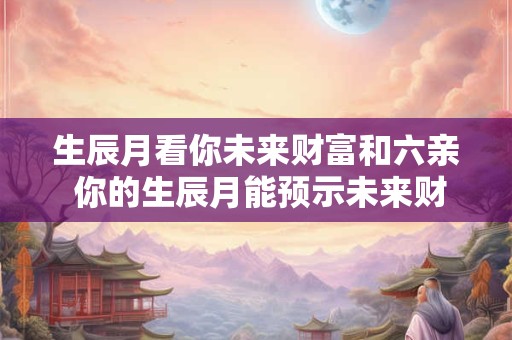 生辰月看你未来财富和六亲 你的生辰月能预示未来财源和亲情吗 生辰月看你未来财富和六亲 你的生辰月能预示未来财源和亲情吗