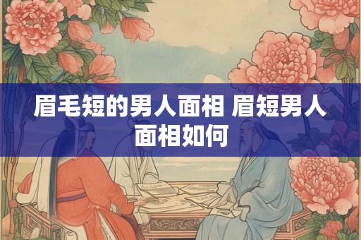 眉毛短的男人面相 眉短男人面相如何