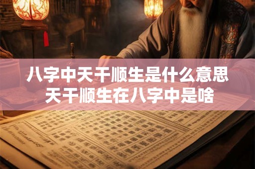 八字中天干顺生是什么意思 天干顺生在八字中是啥