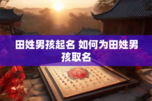 田姓男孩起名 如何为田姓男孩取名