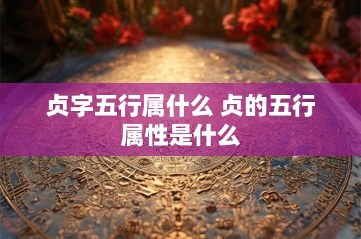 贞字五行属什么 贞的五行属性是什么