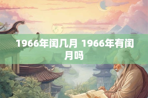 1966年闰几月 1966年有闰月吗