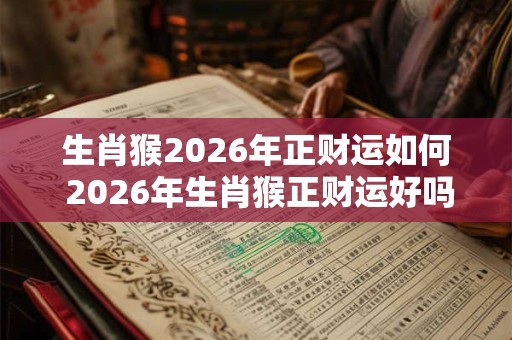生肖猴2026年正财运如何 2026年生肖猴正财运好吗