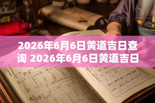 2026年6月6日黄道吉日查询 2026年6月6日黄道吉日是哪天