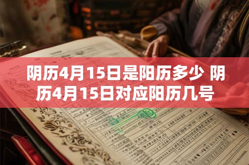 阴历4月15日是阳历多少 阴历4月15日对应阳历几号