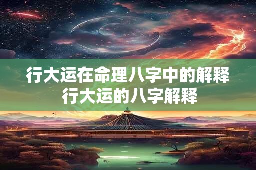 行大运在命理八字中的解释 行大运的八字解释