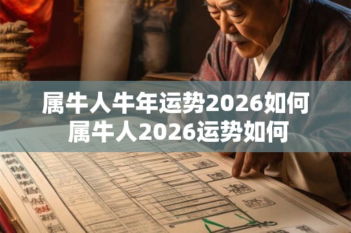 属牛人牛年运势2026如何 属牛人2026运势如何