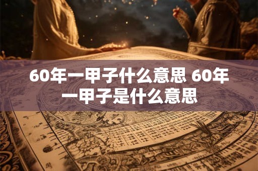 60年一甲子什么意思 60年一甲子是什么意思
