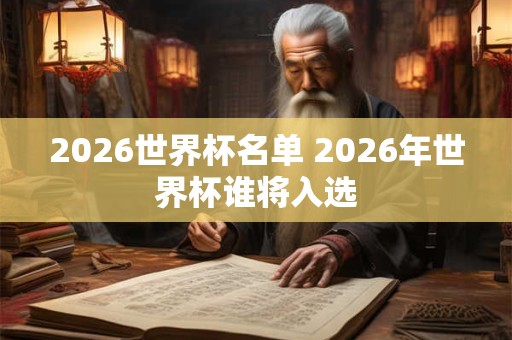 2026世界杯名单 2026年世界杯谁将入选